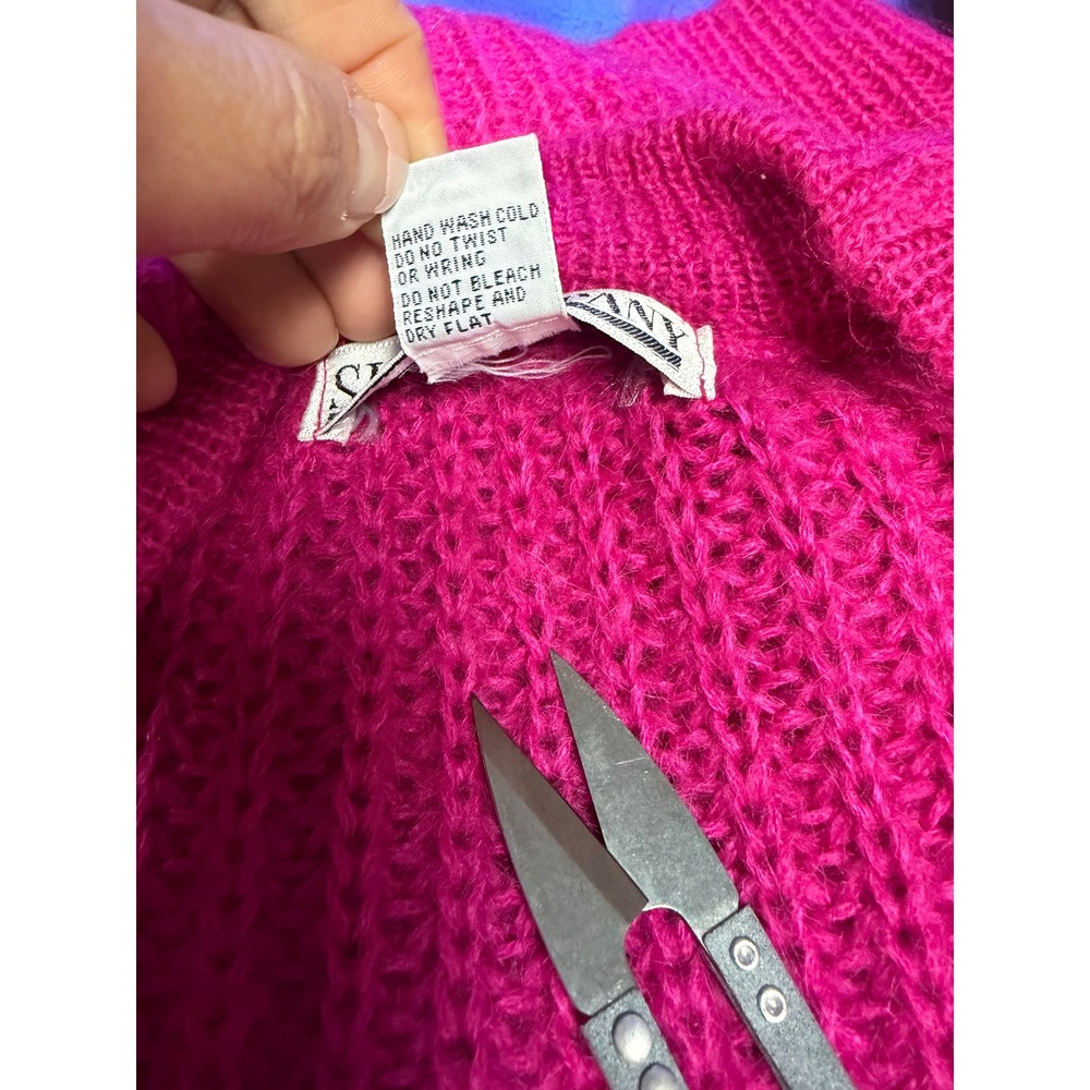Vintage SK & Company Petite Mohair Wool Wrap Cardigan Hot Pink 80s Barbiecore S - Picture 12 of 12